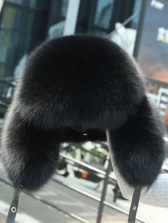 全毛帽子男女款霸王帽雷锋帽环保毛东北冬季护耳加厚保暖帽子