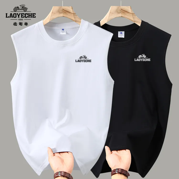 老爷车T恤无袖背心纯棉男2025夏季新款夏装上衣坎肩潮流时尚体恤