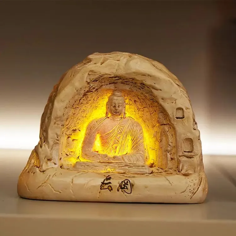 晋礼山西文创云冈石窟大佛树脂冰箱贴可亮灯摆件装饰礼物