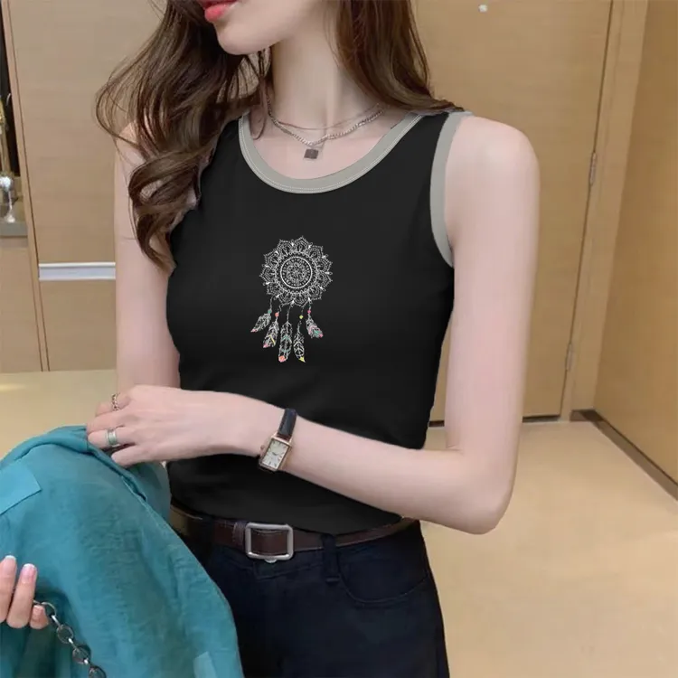 纯棉吊带背心女夏季内搭外穿修身显瘦时尚白色无袖打底衫无袖上衣