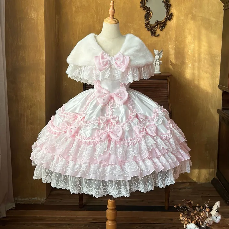 甜心玛丽奶油玩偶花嫁doll感古早Lolita重工华丽洋装斗篷套装