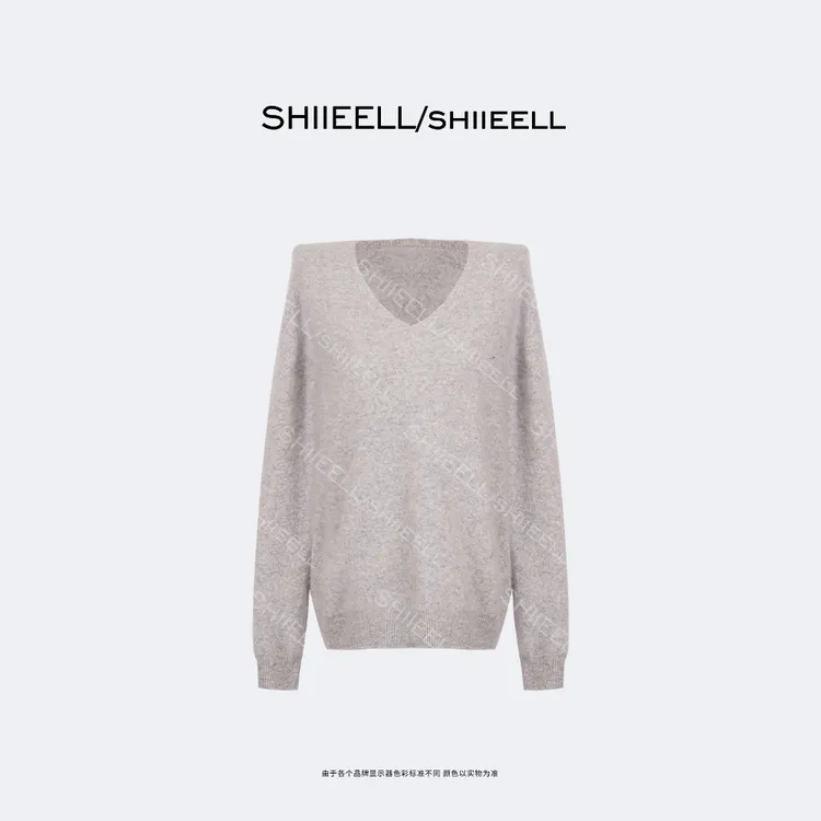 SHIIEELL【云朵衫 】无缝一体定制拉毛v领套头针织衫ZQ672