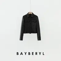 Z6-BAYBERYL老贝超A街区*杨树机车腰带翻领酷飒春皮衣PY5A0601