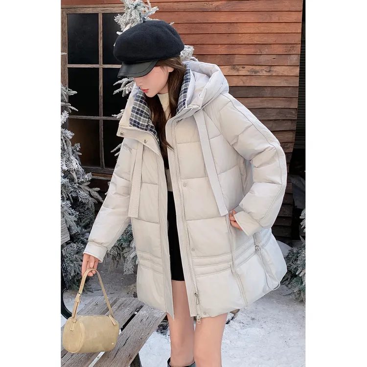 棉服女士中长款冬天洋气保暖连帽休闲百搭宽松显瘦8936-A589