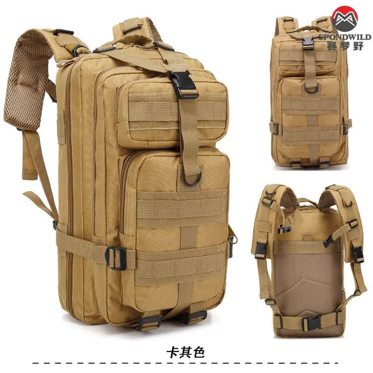 赛梦野男士休闲3P防水运动旅行露营双肩包多功能户外迷彩战术背包