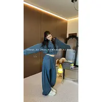 【YUAN  LI】重工炒盐水洗卫衣休闲时髦慵懒显瘦显高卫裤套装