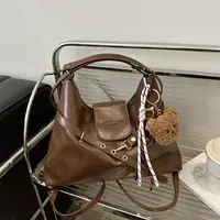 复古通勤托特包女大容量2024新款小众设计单肩腋下包轻便双肩背包