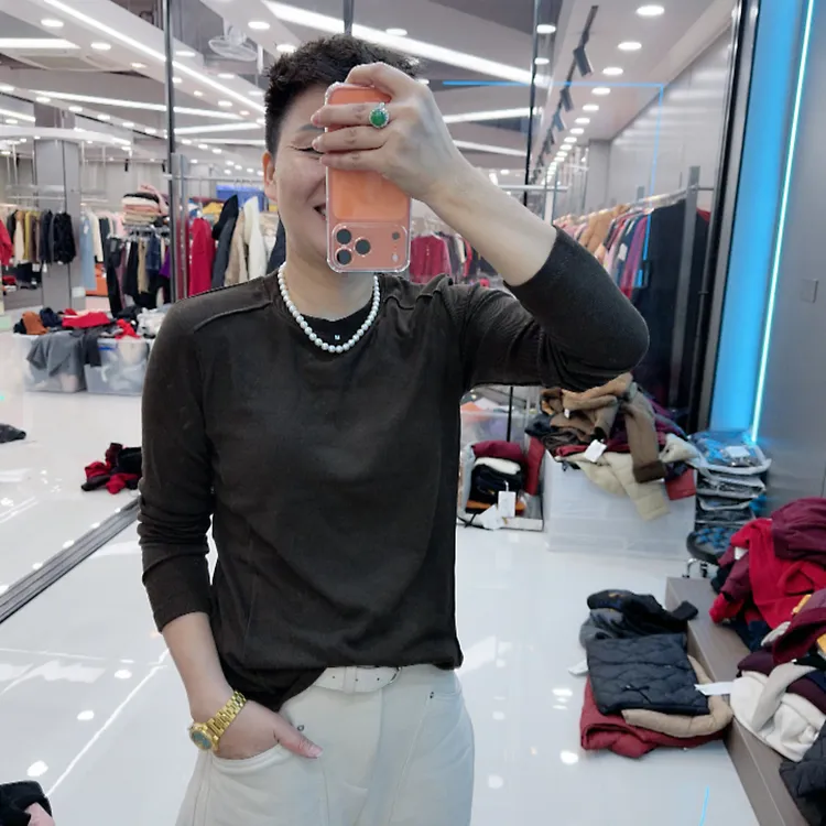 韩版高品质不起球高弹螺纹7色加绒上衣53200-2品