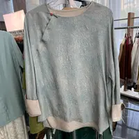 品牌新款新中式百搭时尚圆领斜门襟上衣52308