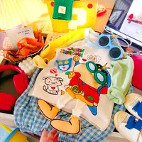 【实用奥绒】2025秋冬新款撞色打底立体玩偶长袖男女童日常休闲上衣