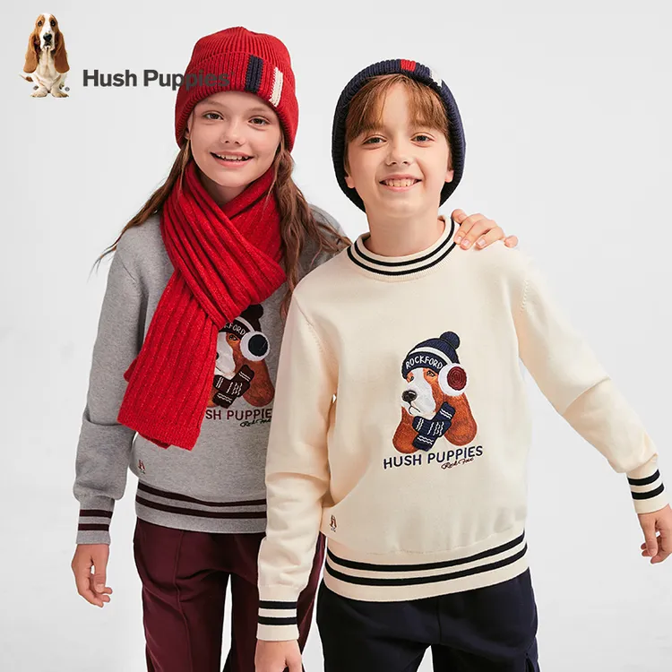 S暇步士童装2025秋季新款儿童套头活力撞色圆领线衣HPTQND12CW673