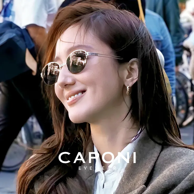 CAPONI老钱风墨镜女款2025新款复古金属太阳眼镜防紫外线backbone