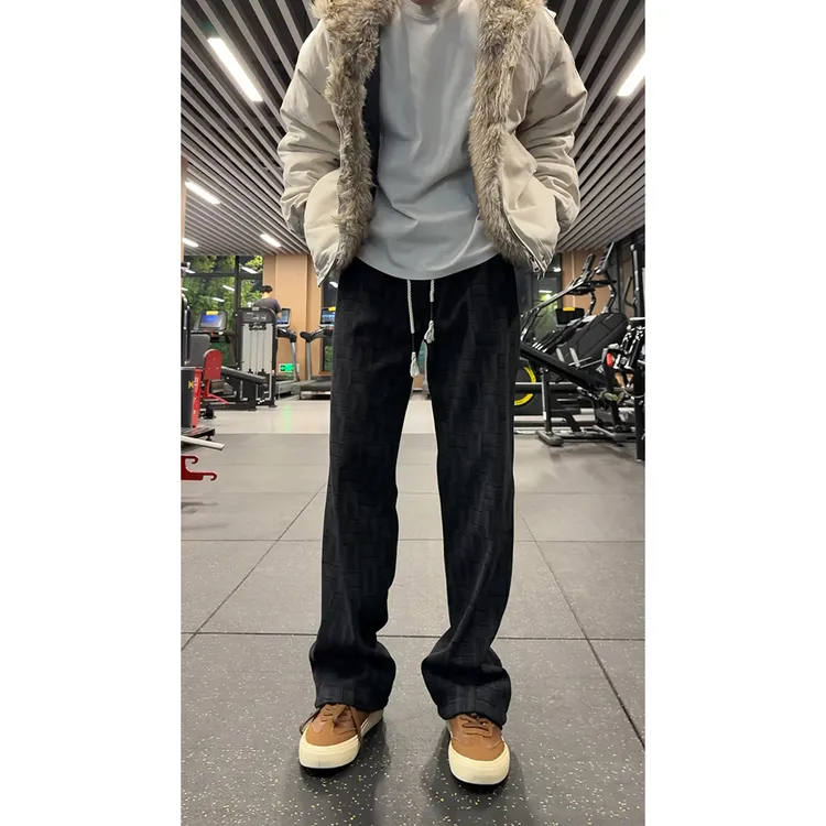 2025秋冬扎染直筒裤美式风直筒运动休闲裤打底加厚显瘦