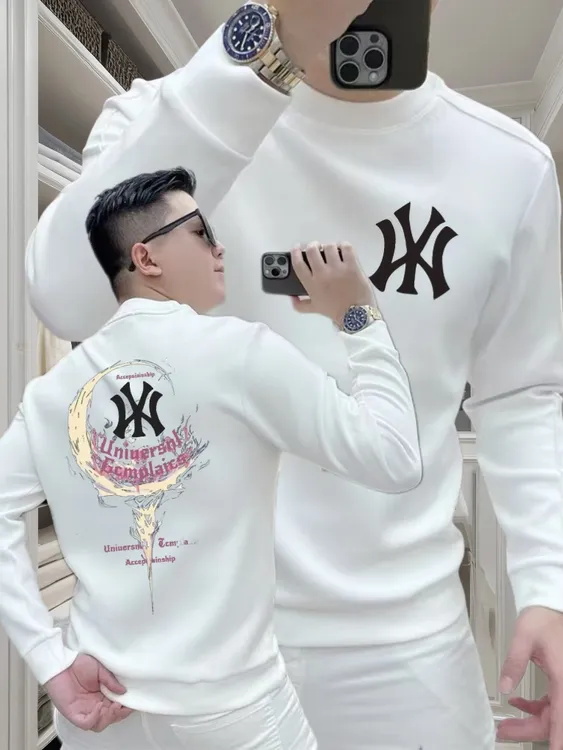 【潮牌专区】圆领卫衣男士秋冬季2025新款美式潮牌长袖t恤内搭上衣