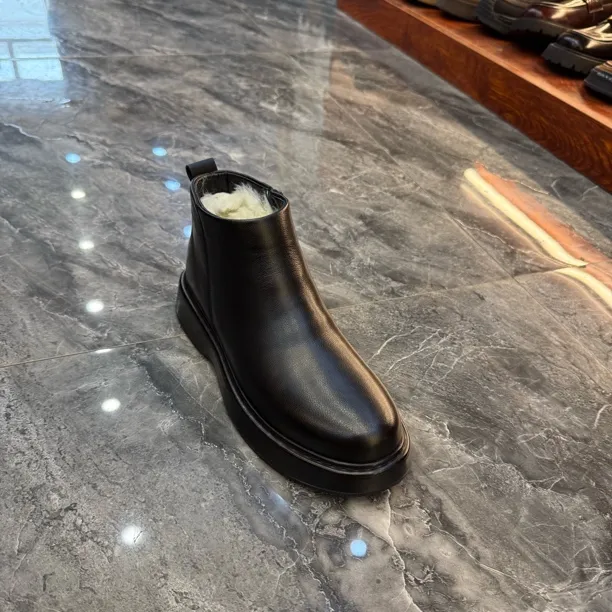 防滑休闲风车缝线厚款耐磨马丁靴潮流风侧拉链轻职风