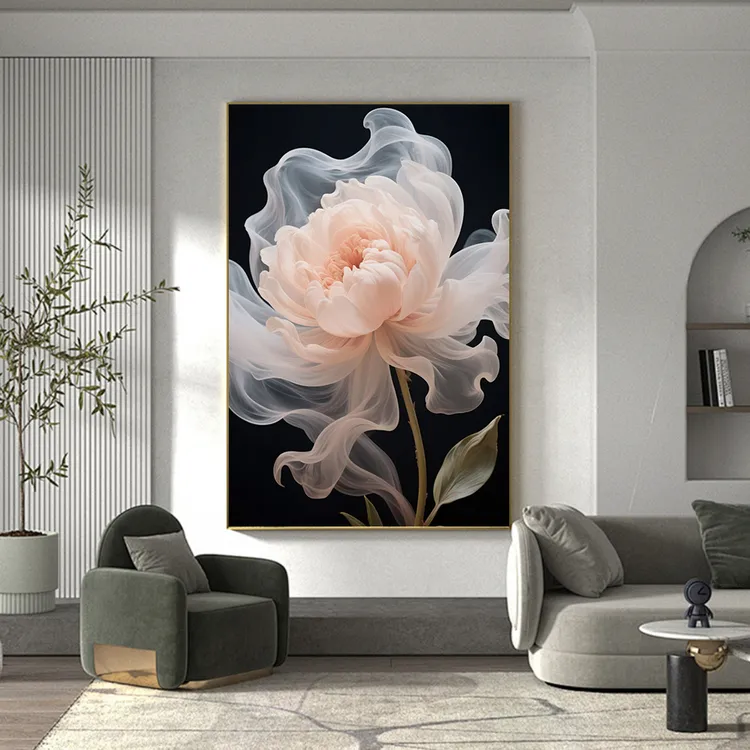 【幽梦花影】手工砂岩简约轻奢高档客厅装饰画走廊玄关玄关装饰画