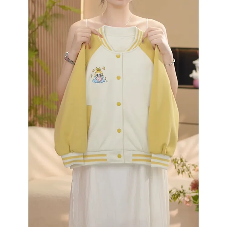 拉布布女童棒球服秋装2025新款洋气儿童时髦外套中大童春秋款上衣