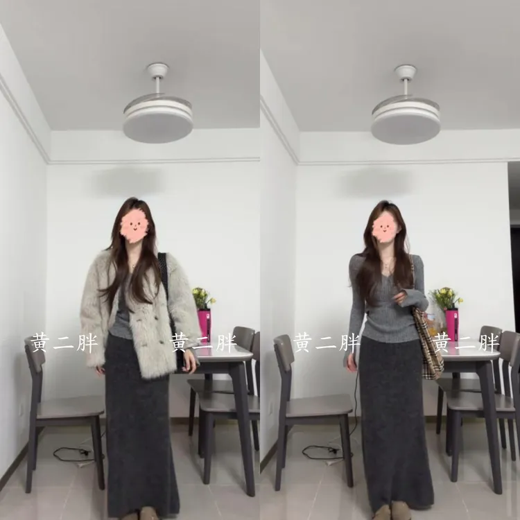 软糯细腻宽松毛毛外套女秋冬休闲百搭保暖开衫上衣内搭针织裙套装