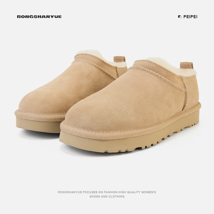 Rongshanyue雪地靴2025年秋冬一脚蹬棉鞋厚底增高小个子女鞋B1482