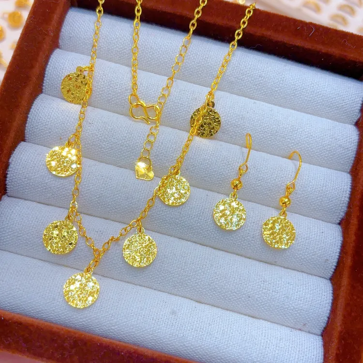 铜合金项链 601-4-3新款时尚精致拉丝磨砂碎碎冰项链古法手工