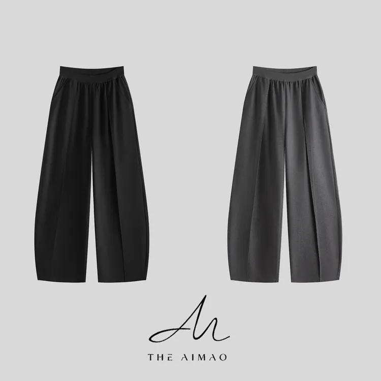 【THE AIMAO】“型适主义”醋酸羊毛混纺垂顺抗皱松紧休闲裤XYX82451