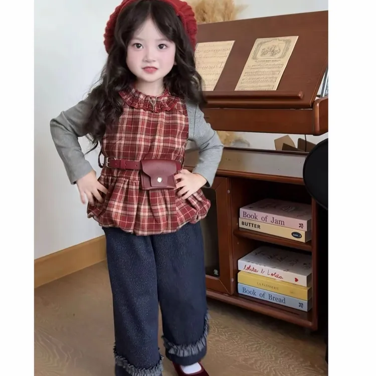女童时尚套装秋季新款2025新款洋派时髦儿童女宝三件套韩版套装爆