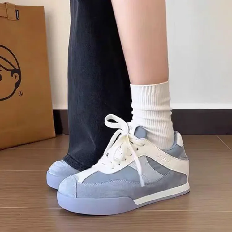 运动风新款春夏季厚底德训鞋阿甘鞋圆头板鞋内增高休闲老爹鞋百搭