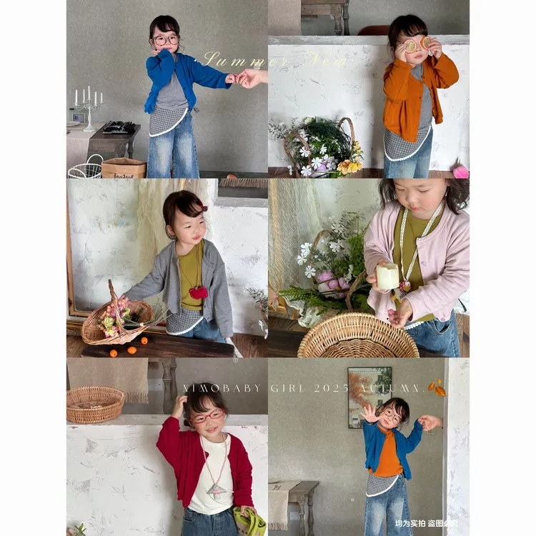 NIMO【可露丽】韩版秋季新款宝宝时尚亲肤透气外穿纯色上衣