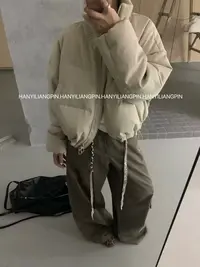 【小豆包】冬季拼接90白鸭绒羽绒服