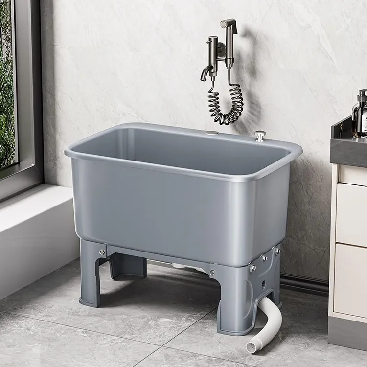 新疆包邮家用拖把池阳台高脚洗拖布地盆卫生间墩布拖布池移动水池