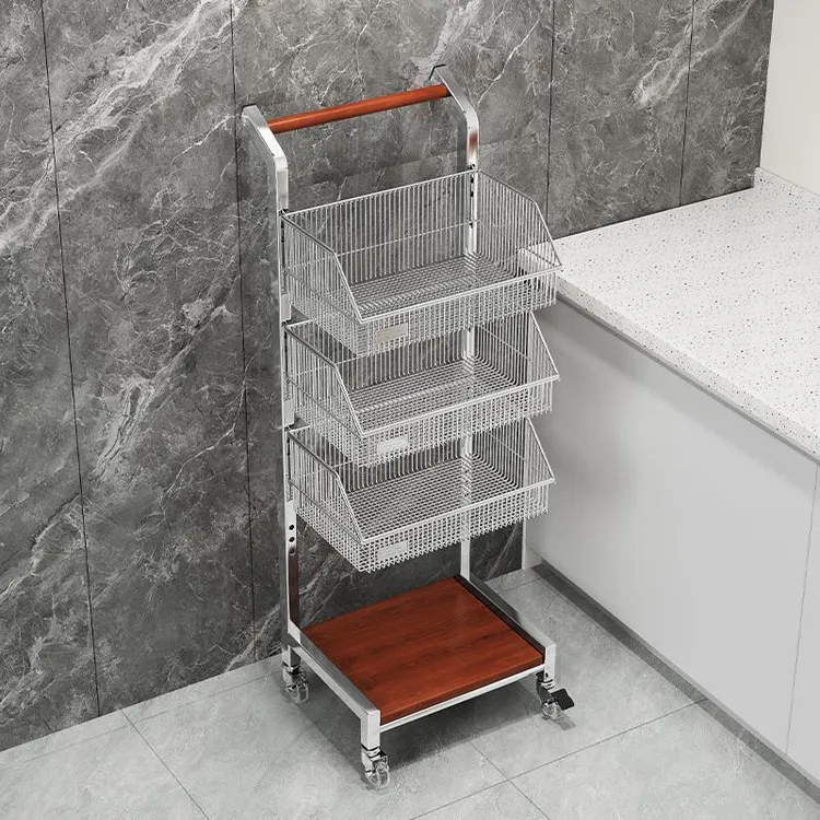 a生厨房置物架蔬菜收纳筐落地分层菜篮子小推车多功能水果储物柜