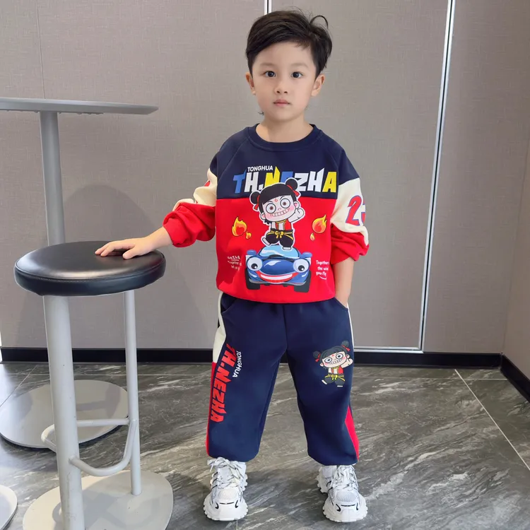 男童秋款套装哪吒衣服2025新款痞帅儿童卫衣网红宝宝中小童春秋装