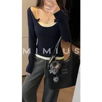 【mimius】U 纯欲感气质桑蚕羊绒蝴蝶结吊带+罩衫套装 WG09154