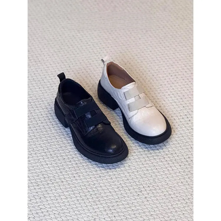 25年新品！英伦风魔术贴玛丽珍鞋女秋季新款复古增高厚底乐福鞋