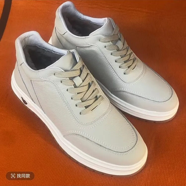 头层牛皮冬季新款高帮男士棉鞋真皮保暖休闲鞋舒适小白鞋皮鞋