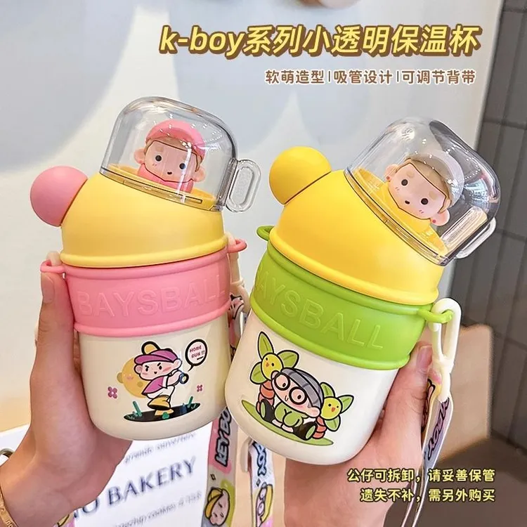 【佳佳】贝十八熊孩子系列高颜值便携316水杯小透明系列儿童水杯