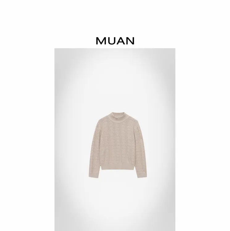 木岸MUAN：《江疏影毛衣》定制老钱法式685克100棉上衣女D-DG3-171