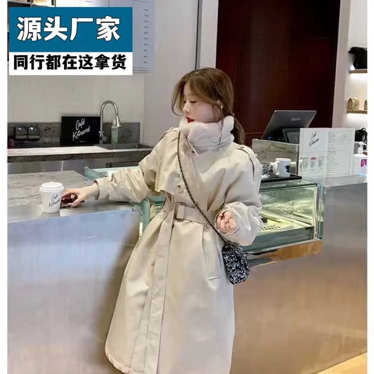 梵乐芬加绒气质派克服大衣女中长款2025年冬季新款宽松棉袄加厚棉