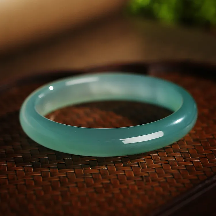 温润天然玉髓青提绿玉髓平安镯玉髓圆镯YS0022 多样性发其一