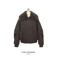 LISI.ZHANG--【毛毛领短外套】内里充绒加厚保暖宽松褶皱袖外套