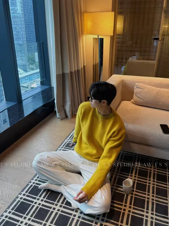 F.S 25A/W【静奢定染松弛针织衫】圆领百搭男亲肤保暖打底秋冬毛衣