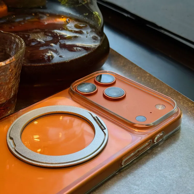 iPhone17 pro max简约磁吸手机壳透明手机防摔伸缩旋转支架