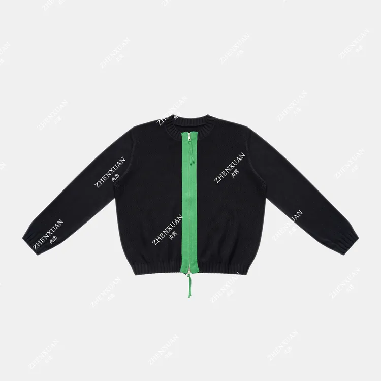 6739-毛针织衫常规设计师拼色针织休闲女冬季秋季