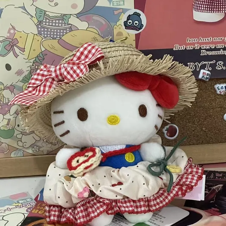 圣诞戴蝴蝶结帽Kity猫包包挂件钥匙扣挂饰毛绒玩偶公仔女生礼物