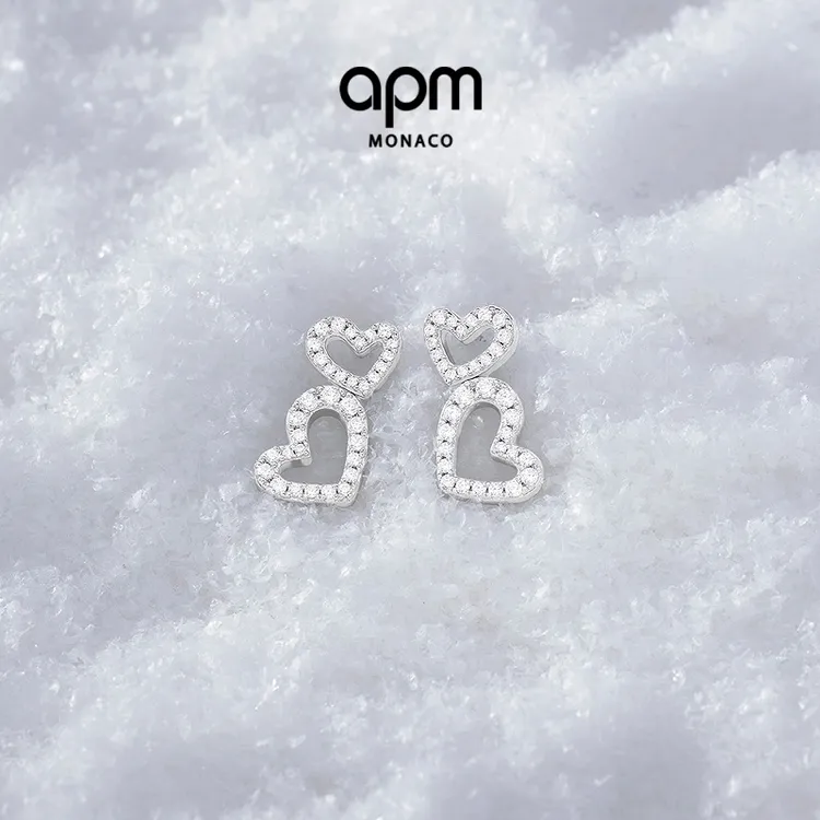 【新品】APM Monaco 爱心耳环耳饰明星同款设计感个性耳饰高级感