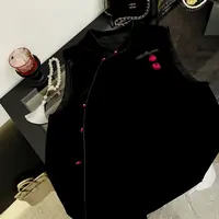 黑色丝绒秋季坎肩纯色显瘦马夹复古斜襟国风中式气质马甲时尚网红