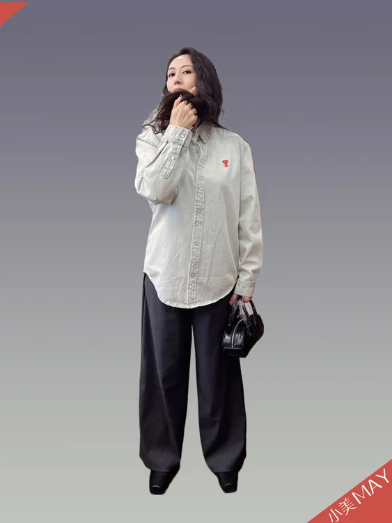 May |爱心水洗牛仔外套