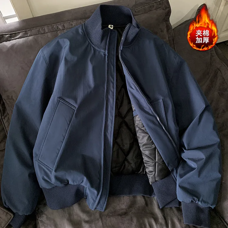 情侣装秋冬装美式bomber棒球飞行服加棉加厚棉衣cleanfit短款棉服