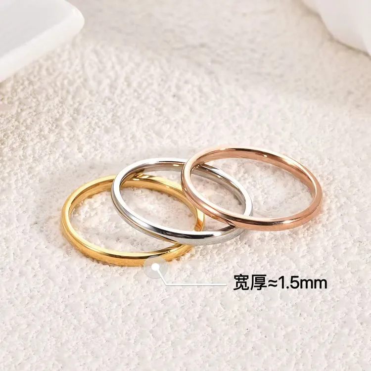 【百搭素圈】细款精致叠戴弧面设计个性时尚镀金闭口简约组合戒指