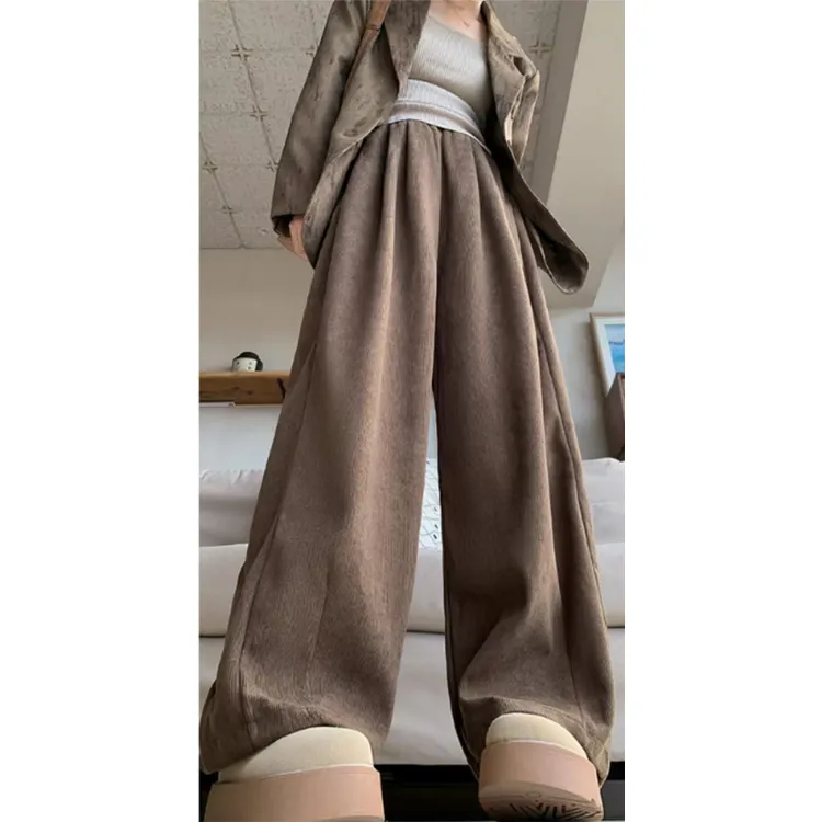 （衣兮灯芯绒山本裤）2295秋冬复古高腰显瘦加绒外穿垂感阔腿裤D